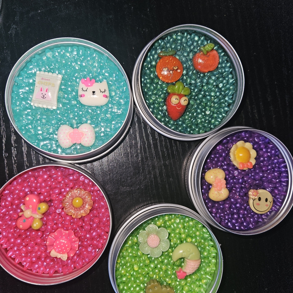 Colorful Bead Freshie Can Set with Cute Charms